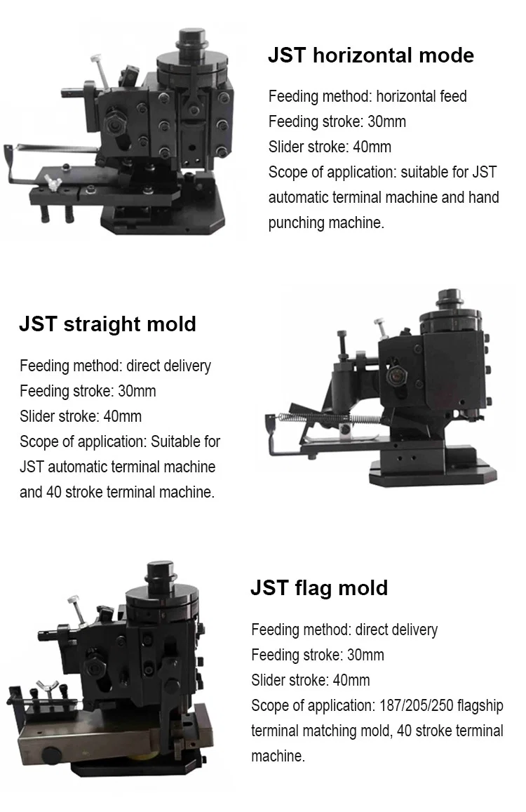 JST horizontal mold, JST straight mold, Terminal Crimping Machine For European Mold, Terminal Crimping Machine For European Applicator, Jst Terminal Crimping Machine JST horizontal mold, JST straight mold, Terminal Crimping Machine For European Mold, Terminal Crimping Machine For European Applicator, Jst Terminal Crimping Machine