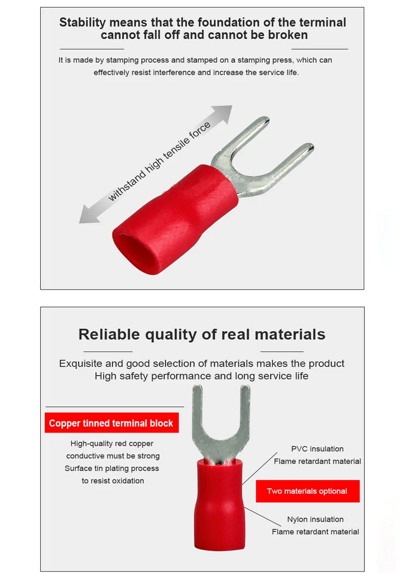 SVN Nylon insulated spade terminals, Continuous spade copper cord end terminal, bolt splice terminal, Spade Terminal, Svn Spade Terminal, Copper Terminal Bolt محطات الأشياء بأسمائها الحقيقية المعزولة من النايلون SVN ، محطة نهاية الحبل النحاسي بأسمائها الحقيقية المستمرة ، محطة لصق الترباس ، محطة الأشياء بأسمائها الحقيقية ، الترباس الطرفي النحاسي