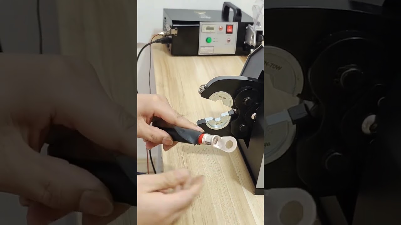 Heavy-Duty Pneumatic Terminal Crimping Machine for Large Copper and Open Barrel Lugs