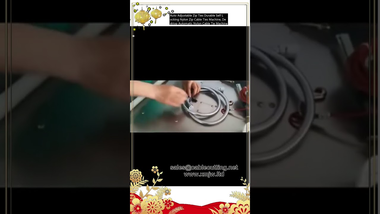 Automatic Adjustable Self-Locking Nylon Zip Cable Ties Machine, Desktop Auto Tying