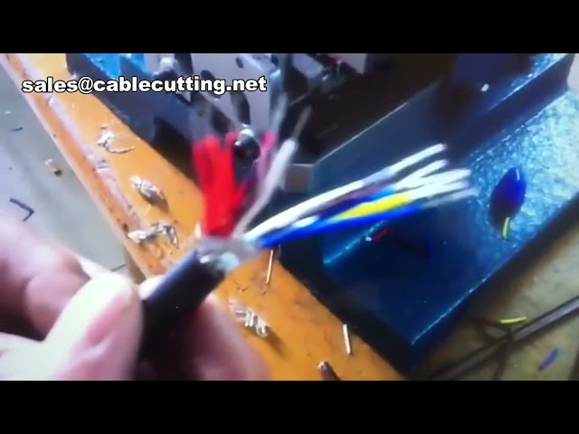 Pneumatic Cable Stripping and Twisting Machine for 5 Parallel Wires