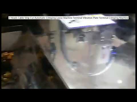 2-Head Automatic Cable Strip, Cut, and Crimping Machine with Vibration Plate